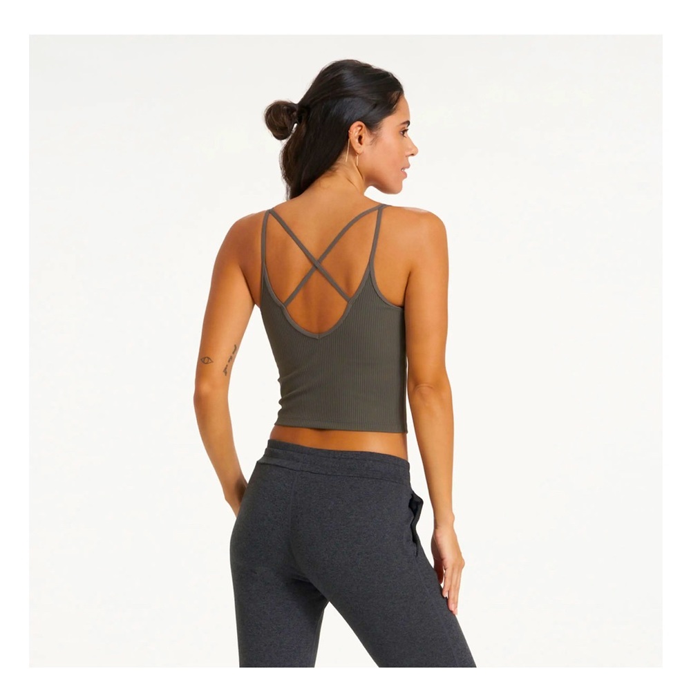 EUC Vuori Rib Crop, Oregano, Size Small